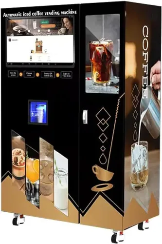 Máquina expendedora de café de hielo para hacer brazos, máquina expendedora de café robot totalmente automática, 20 tipos de sabores bebidas, 200