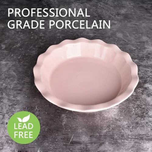 Miniatura 3 de Bosmarlin Molde de cerámica para tartas de 9 pulgadas, 50 onzas, plato para tartas para hornear, microondas, apto para horno y lavavajillas