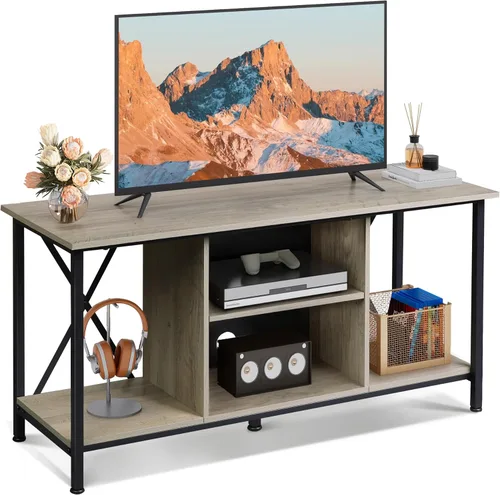 Miniatura 13 de WLIVE Soporte de TV industrial para TV de hasta 45 pulgadas, centro de entretenimiento con marco de metal resistente, consola multimedia compacta