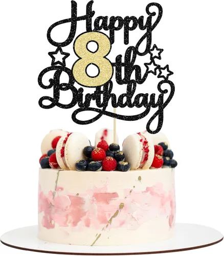 Miniatura 10 de 1 Pieza Feliz Cumpleaños 60 Decoración Superior para Pastel Negro Dorado con Purpurina Brindis por 60 Años Palillo para Pastel de Cumpleaños 60