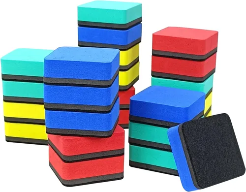 Miniatura 8 de Borrador de borrado en seco, paquete de 12 borradores magnéticos de pizarra blanca, pequeños borradores de pizarra de borrado en seco para aula