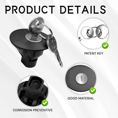 Miniatura 4 de Tapa de Gasolina con Bloqueo, 8U5Z-9C268-B Tapa de Tanque de Combustible Compatible con Ford F-150 F150 Explorer Escape Fusion Focus Edge Mustang