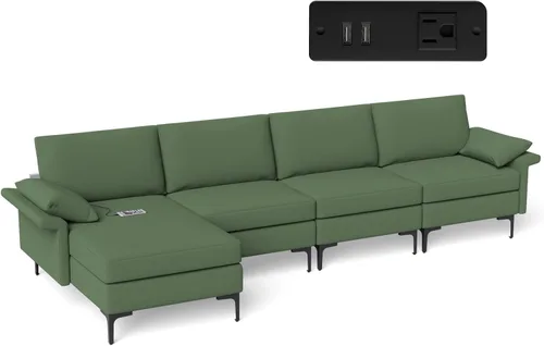 Miniatura 20 de Giantex Juego de 2 sofás individuales, silla decorativa, con cómodo cojín de 5 pulgadas, reposabrazos con cremallera, patas de acero, sillón de sala