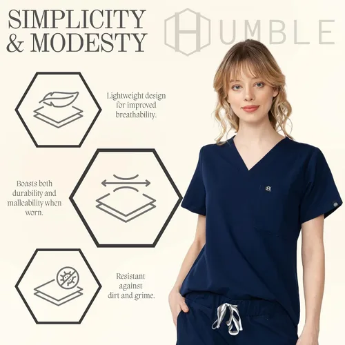 Miniatura 5 de HUMBLE Scrubs Pantalón Cordón Mujeres Pierna Recta Uniforme Médico