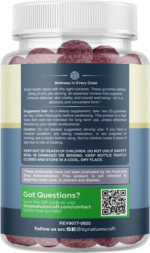 Miniatura 2 de Gomitas de zinc extra fuertes para adultos, suplementos de zinc masticables para mujeres y hombres para apoyo energético e inmunológico, vitaminas