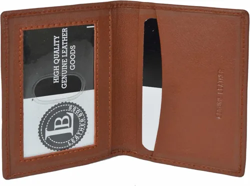 Miniatura 27 de Leatherboss - Cartera delgada y plegable de piel auténtica Soporte para tarjeta de crédito, débito, identificación Compacta y elegante