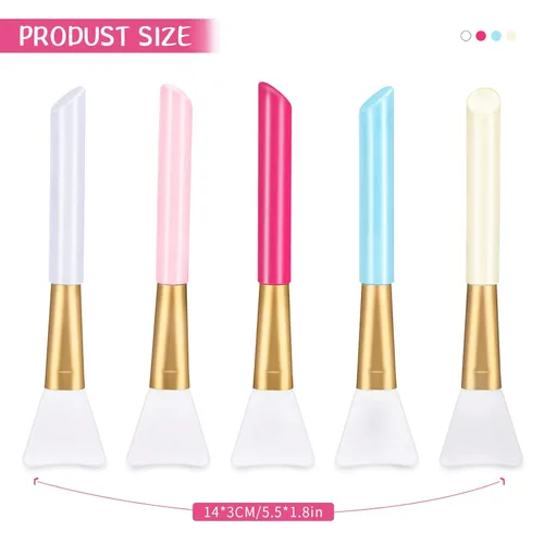 Miniatura 2 de Patelai 20 cepillos de silicona para máscara facial con caja de almacenamiento, silicona epoxi facial barro cosmético aplicador de máscara