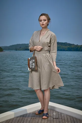 Miniatura 7 de Myra Bag Vintage 1930 Upcycled Canvas Wristlet Bag S-1144, Marrón