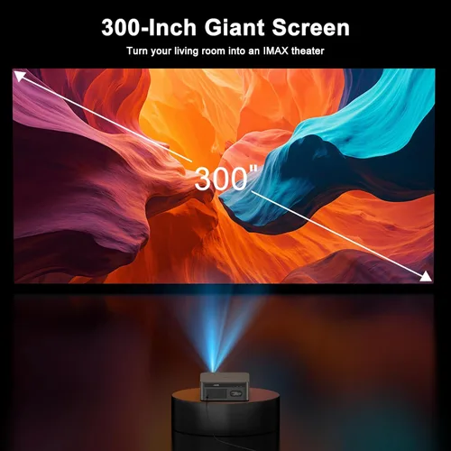 Miniatura 7 de HAPPRUN Proyector para exteriores de 2500 lúmenes ANSI con aplicaciones de transmisión integradas, resolución de decodificación 4K, audio Dolby