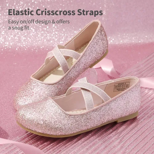 Miniatura 4 de DREAM PAIRS Zapatos de vestir de bailarina Mary Jane para niñas