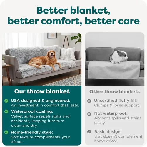 Miniatura 7 de FurHaven - Manta impermeable para arrojar para perros y gatos de interior, manta protectora reversible para mascotas, extra grande, pelo sintético
