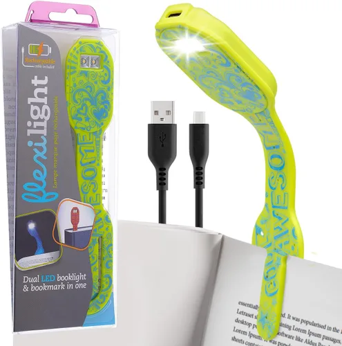 Miniatura 10 de Gifts for Readers & Writers Luz de libro recargable, luz de lectura con clip para cama, Flexilight 2 en 1 y marcapáginas, 12 horas de luz una vez