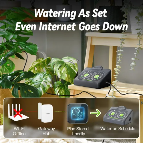 Miniatura 3 de RAINPOINT Kit inteligente de riego automático para plantas de interior, control WiFi/App y control local, sistema de riego por goteo sin grifo