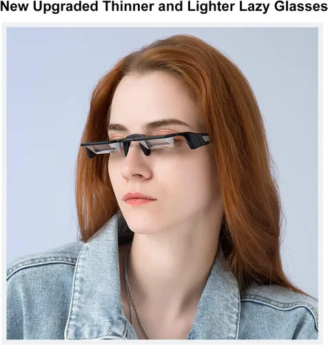 Miniatura 5 de okcsc Gafas de Lectura Perezosas Ligeras y Delgadas Horizontales HD para Acostarse a Ver TV/Leer Libros en Móviles, Gafas de Prisma de 90°