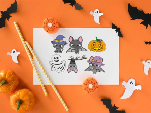 Miniatura 3 de Hying Sello transparente de calabaza de Halloween, fantasma, para hacer tarjetas, murciélagos de Halloween, sellos de goma de araña, bruja y gato