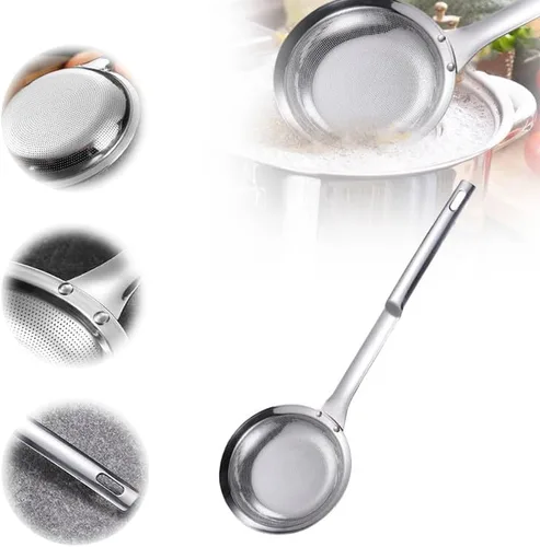 Miniatura 8 de Colador de acero inoxidable de malla fina, colador de malla fina de acero inoxidable mejorado 2024, colador de alimentos de mango largo para cocina