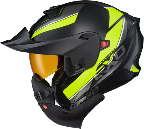 Miniatura 7 de ScorpionEXO GT930 - Casco modular para moto de nieve de aventura en clima frío, escudo de doble panel con caja de respiración y módulo de bolsillos