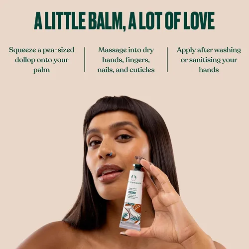 Miniatura 7 de The Body Shop - Bálsamo de manos Humedad nutritiva para manos secas y agrietadas con manteca de karité, no grasa, vegano, 1.0 oz (coco)