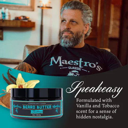 Miniatura 2 de Maestro's Classic Crema para barba Crema para barba antipicazón, extra calmante e hidratante para todo tipo y longitudes de barba, mezcla