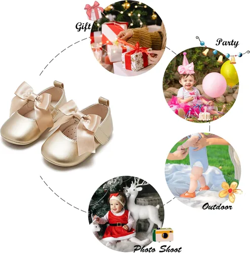 Miniatura 184 de Felix & Flora Zapatos de bebé de suela suave - Zapatos de bebé para caminar, mocasines, suela de goma, zapatos de cuna