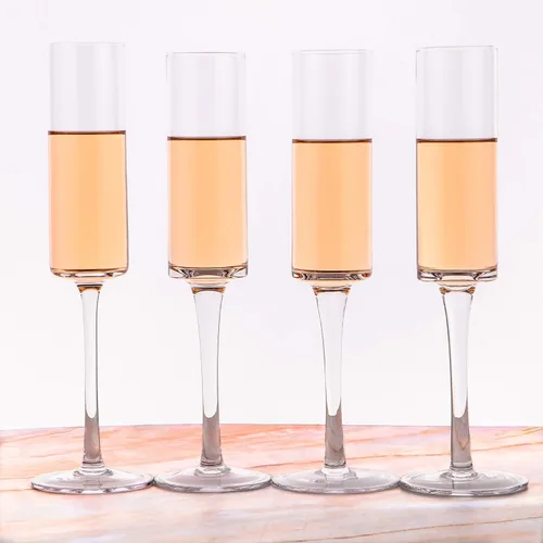Miniatura 7 de LEMONSODA Copas de champán de vidrio (6 oz/6.1 fl oz) (juego de 4)