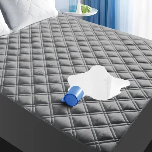 Miniatura 10 de Protector de colchón individual XL, transpirable, impermeable, con bolsillo profundo ajustable de 8 a 21 pulgadas, funda de colchón suave sin ruido