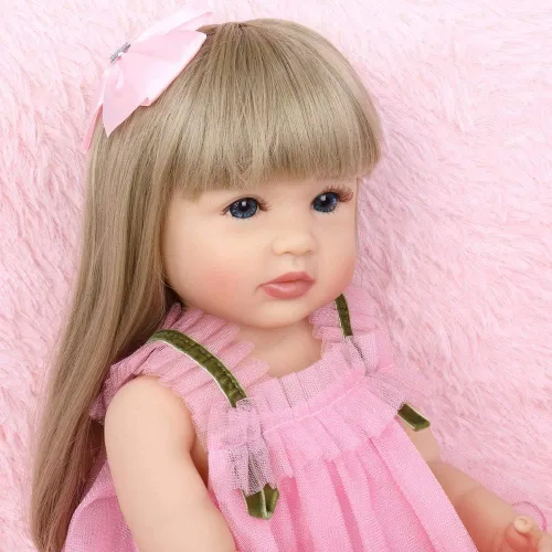 Miniatura 5 de RXDOLL Muñecas reborn de bebé de cuerpo completo de silicona y vinilo, niña de 22 pulgadas / 55 cm, muñeca realista y recién nacida, bebé de aspecto