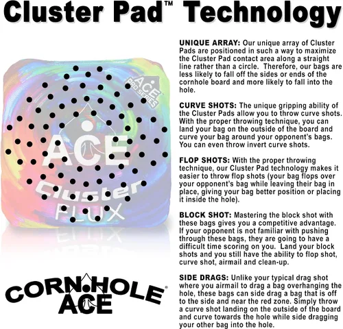 Miniatura 3 de Cluster Flux Bolsos de Cornhole ACE Pro + Kits PRO Tecnología de Almohadilla de Cluster Doble Cara Resbaladiza y Pegajosa para Todo Clima