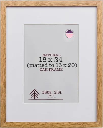 Miniatura 25 de Marcos de fotos de madera de roble 11x14 - Juego de 2 - Marco de fotos de madera maciza natural con vidrio real para colgar en la pared