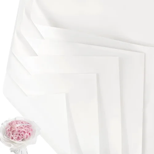 Miniatura 23 de Jutieuo 20 hojas de papel de regalo de flores negras, papel floral coreano translúcido impermeable para ramos de flores, embalaje de regalo, Borde