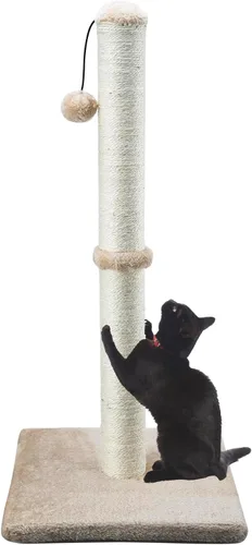Miniatura 19 de Dimaka - Rascador de gato de 29 pulgadas de alto, con cuerda de sisal y cubierto con suave felpa suave Gris
