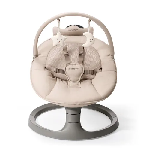 Momcozy Columpio Eléctrico 2 en 1 para Bebé, Sistema de Soporte de Doble Brazo y Movimientos Inspirados por los Padres, Convertible a Asiento para