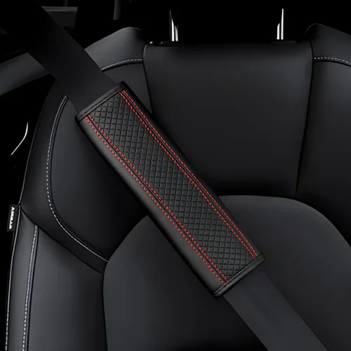 Miniatura 7 de 2 almohadillas para cinturón de seguridad para cinturón de seguridad de automóvil, de cuero transpirable, cojín de conducción más cómodo que ayuda a