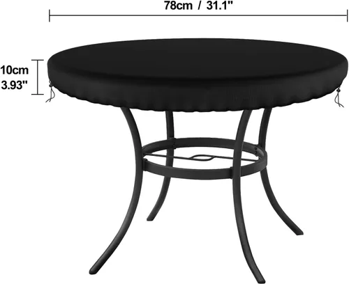 Miniatura 2 de Demao Fundas para muebles de patio al aire libre, cubierta de mesa redonda, impermeable, resistente a los rayos UV, funda antidecoloración