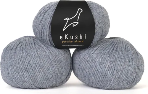 Miniatura 104 de 100% Hilo de Alpaca para Bebé para Tejer y Ganchillo - Juego de 3 Madejas de Hilo Premium DK - Ligero, Hipoalergénico y Térmico Hecho en Perú - N010