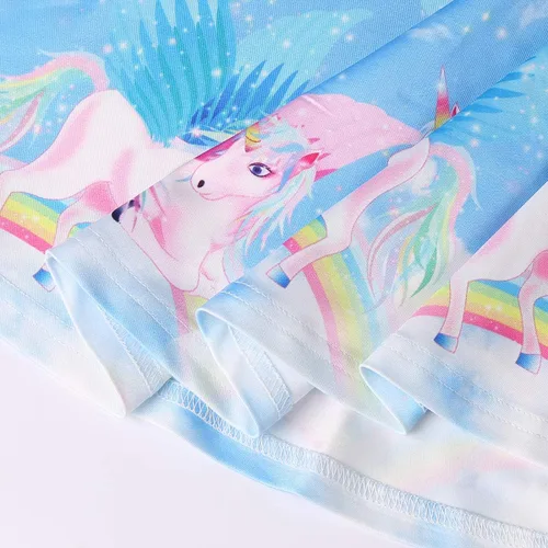 Miniatura 5 de Vestido sin mangas o de manga larga para niñas, vestidos informales con diseño de unicornio o sirena para niñas pequeñas o grandes