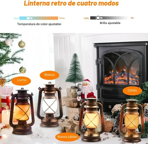 Miniatura 3 de Farol LED de campamento con pilas, lámpara colgante para exteriores, linterna recargable, llama parpadeante, faroles retro, control remoto, 4 modos