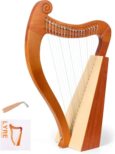 Miniatura 7 de Arpa de lira 16 cuerdas de metal con llave de afinación instrumentos de arpa, arpa de lira es una buena opción para los amantes de la música