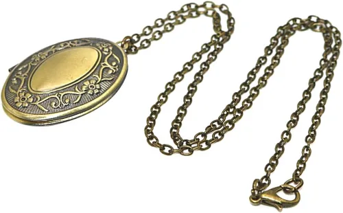 Miniatura 7 de Collar con colgante ovalado de estilo vintage con forma de medallón abierto