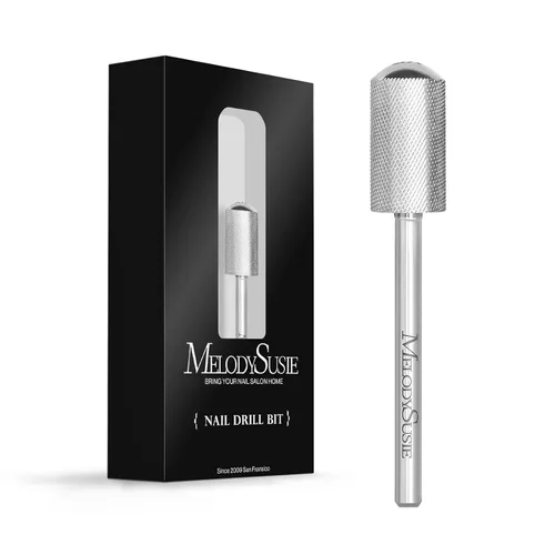 Miniatura 29 de MelodySusie Brocas de uñas de seguridad, brocas de carburo de 2,38 mm de barril grande y parte superior redonda y suave, adecuadas para manicura