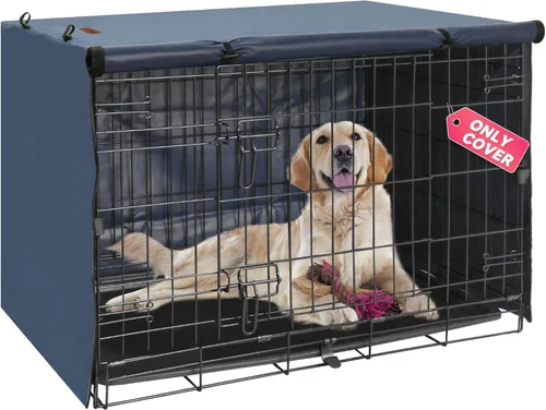 Miniatura 12 de Seiyierr Funda para jaula de perro – Fundas para perrera para jaula de perros de 30 pulgadas, poliéster de doble puerta para jaula de alambre