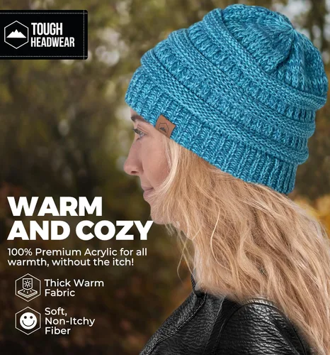Miniatura 23 de Gorro de punto para mujer, cálido y suave, elástico, para clima frío de Tough Headwear
