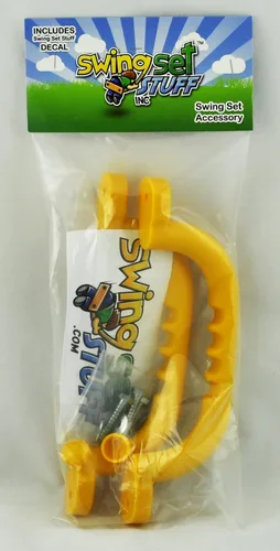 Miniatura 2 de Manijas para patio de juegos con logotipo SSS, amarillo, 10 pulgadas
