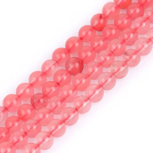 Miniatura 24 de Cuentas redondas naturales semipreciosas de piedra suelta para hacer joyas, brazaletes, collares Cuarzo rosa