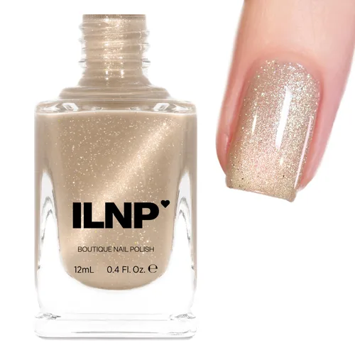 ILNP Cashmere - Esmalte de uñas holográfico magnético, manicura resistente al desprendimiento, no tóxico, vegano, libre de crueldad, color beige