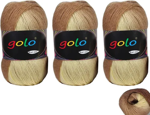 Miniatura 36 de Hilo de lana golo para tejer 200 yardas, hilo Cachemire multicolor arcoíris