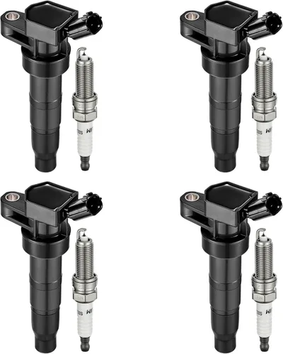 BDFHYK Bobinas de encendido UF611 y bujía iridio XP6203 compatible con Hyundai Equus Genesis Sonata Tucson Kia Borrego K900 Optima Sorento V8 l4