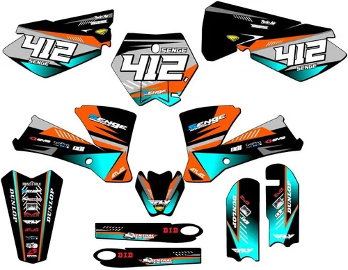 Miniatura 9 de Kit de base gráfica SX 105 SURGE Black Senge 2003-2005 compatible con KTM