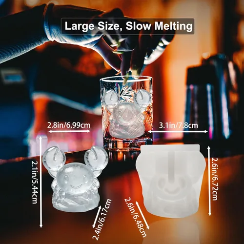 Miniatura 3 de Bandeja de moldes de silicona para cubitos de hielo de cangrejo 3D para whisky, cóctel, bebida, bar; detalles ricos. Divertido molde de animales
