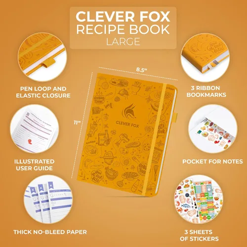 Miniatura 2 de Clever Fox Libro de recetas – Haz tu propio libro de cocina familiar – Organizador de cuaderno de recetas en blanco – Diario de cocina vacío